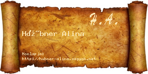 Hübner Alina névjegykártya